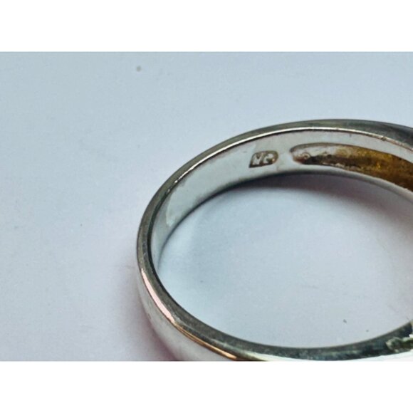 Vintage Estate Sterling Silver 925 3-Stone Cubic Zirconia Wedding Band Ring Sz 7 - Picture 9 of 10